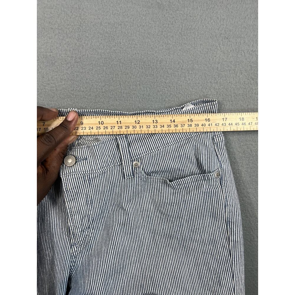 Levi's Women's 524 Too Superlow Jean Size 13M 31x32 Blue White Striped Y2K Style - Picture 9 of 12